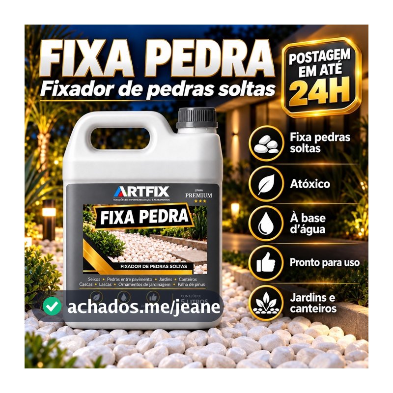 Fixador De Pedras Fixa Pedras 5L - Para Pedras de Jardins Decorativas Seixos Lascas Canteiros ARTFIX