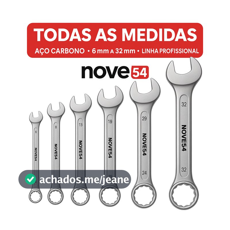 Chave Combinada em aço carbono - Várias Medidas (6 a 32 mm) - Nove54 CR-V