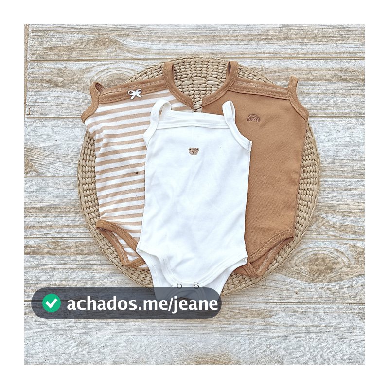 kit com 3 Regatas Alcinha Boho 100% Algodão Macio Bebê Menina Minimalista Boho Tons Terrosos