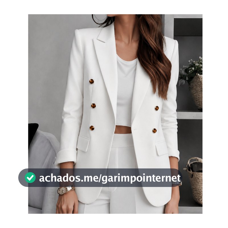 Blazer Feminino Alfaiataria Premium Botões Dourados