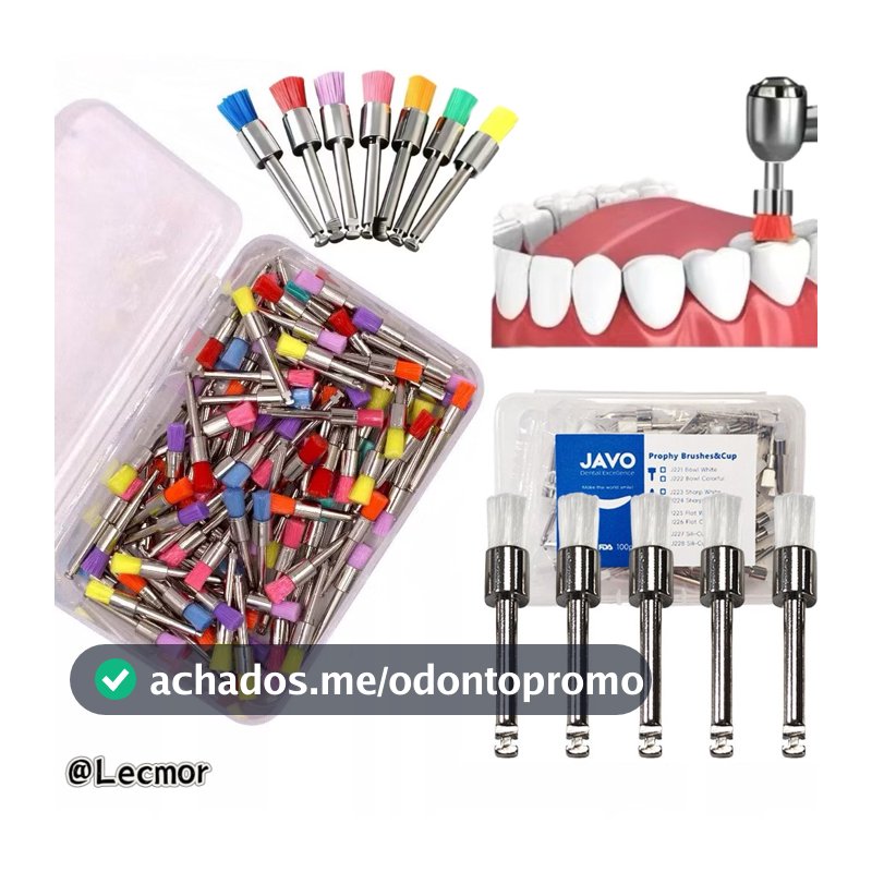 Kit100 Escova de Profilaxia Polimento Descartáveis