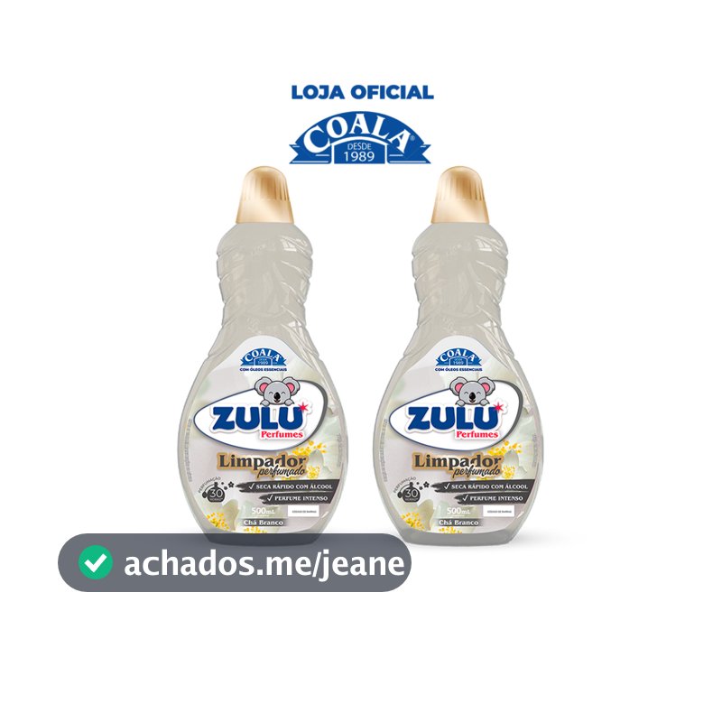 kit Limpador Zulu Perfumes Chá Branco 500 ml