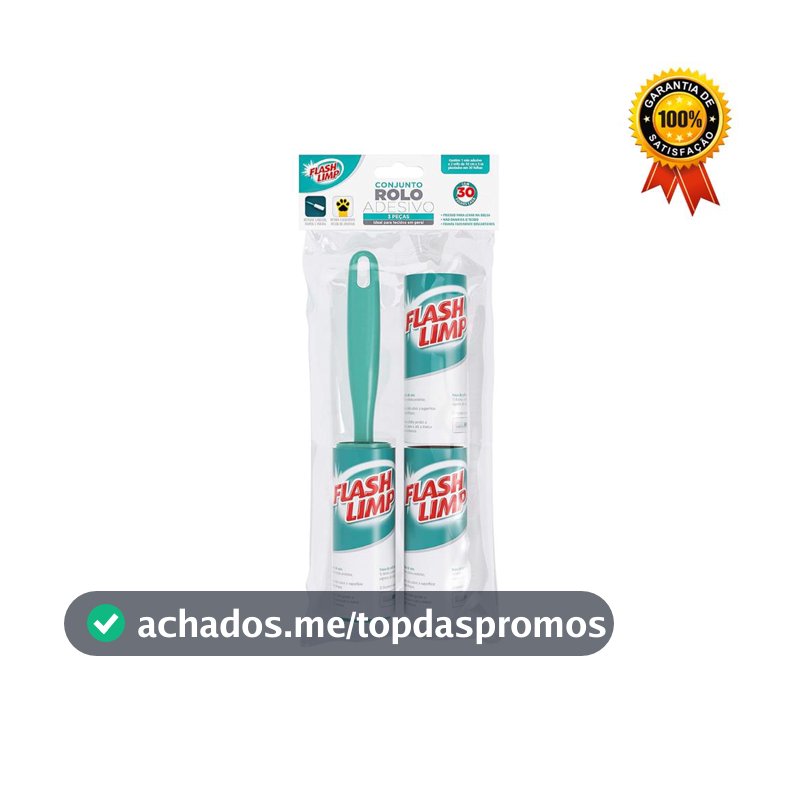 Conjunto Rolo Adesivo E 2 Refis 30 Folhas CST0085 Flash Limp