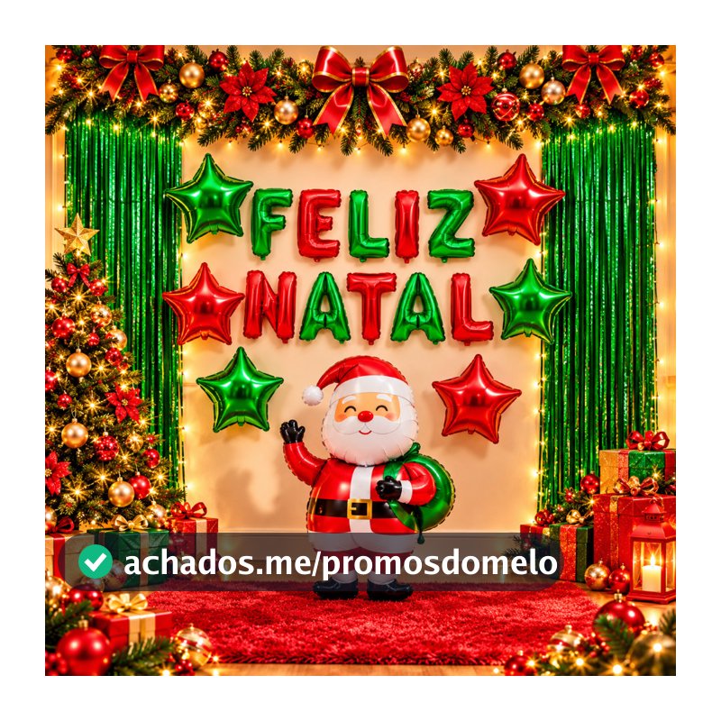 Decoração de Natal Feliz Natal com Balões Papai Noel Estrelas para Festa Ceia Natalina