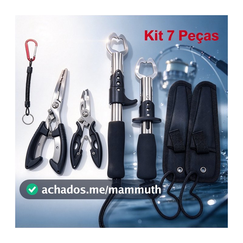 Kit 3/4/7 Peças Pegador de Lábio de Peixe e Alicate Multifuncional Pesca Aço Inoxidável