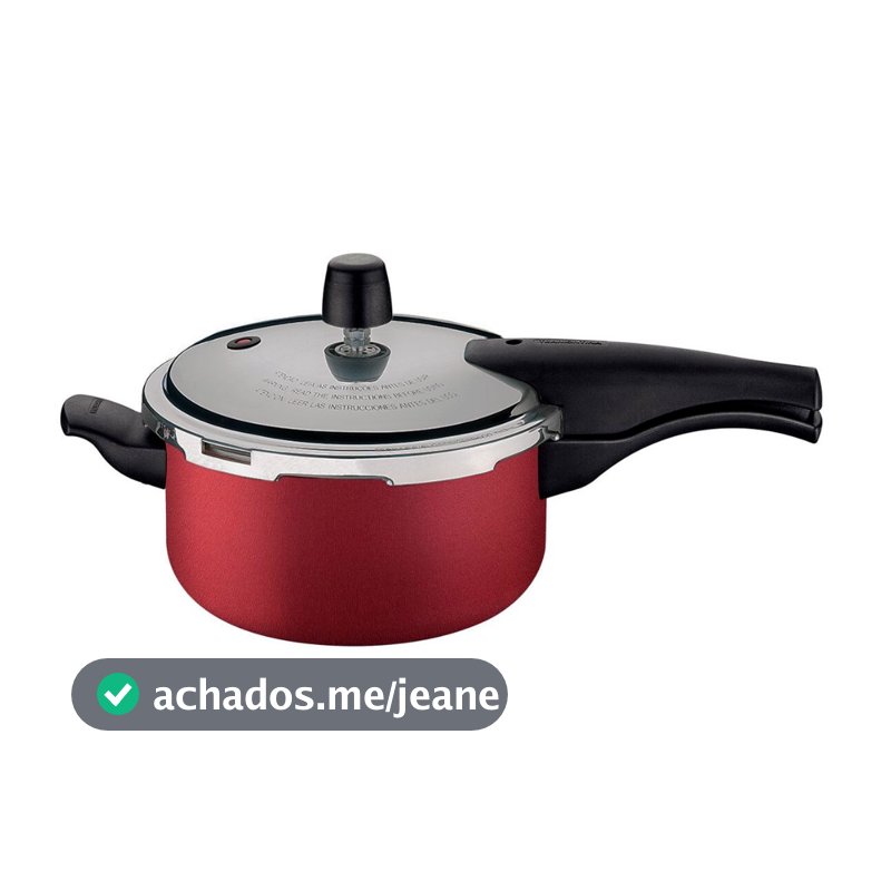 Panela de Pressão Tramontina Vancouver 3 Litros em Alumínio com Revestimento Antiaderente Vermelho