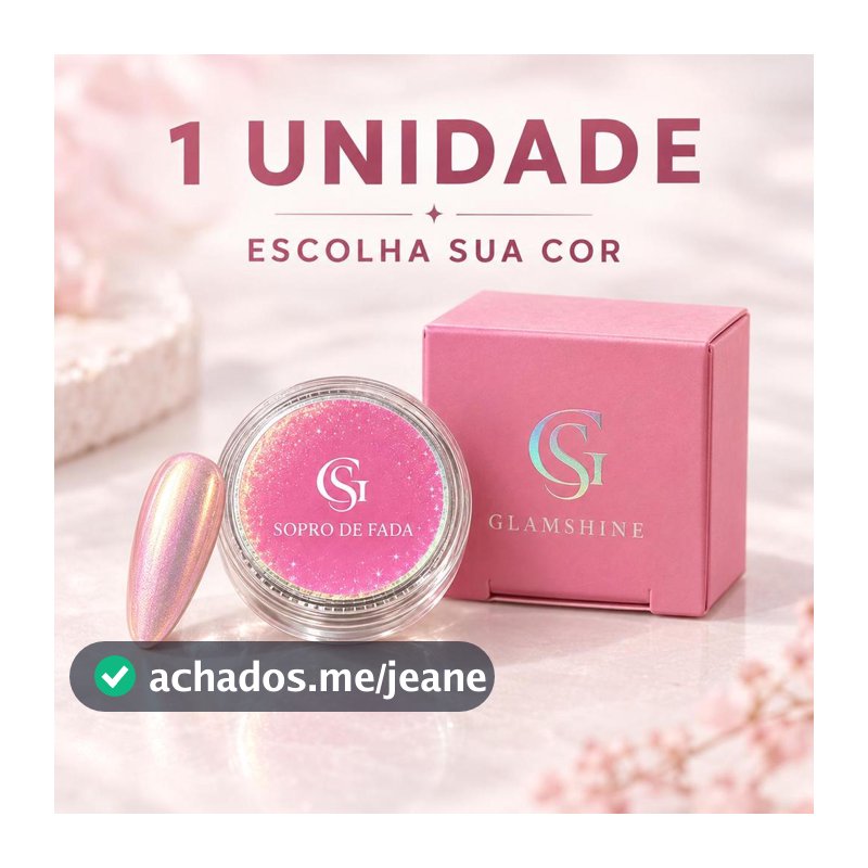 Pigmento Pó Cromado Aurora Glamshine para Unhas em Gel Efeito Iridescente Nail Art - Escolha a Cor