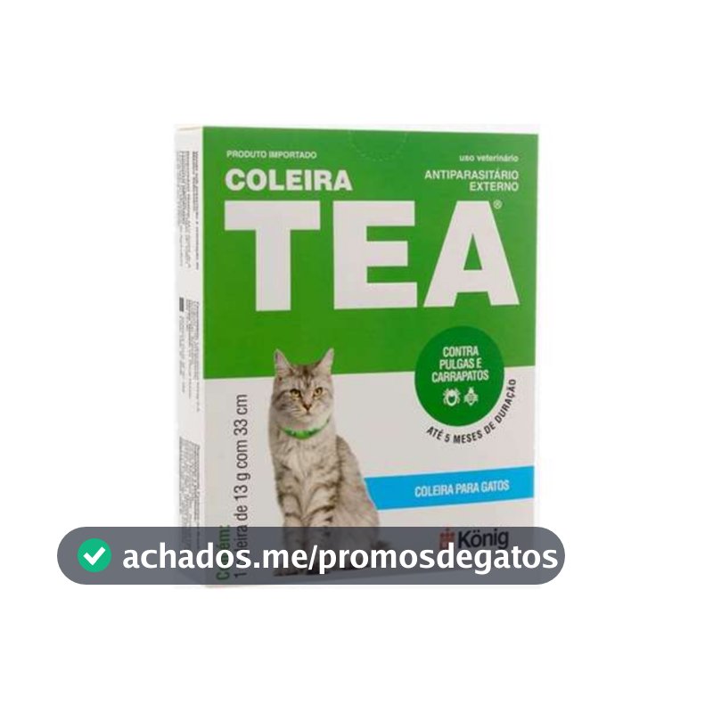 Coleira Contra Pulgas E Anti Carrapatos Tea 327 Gatos 13g C/ 33cm
