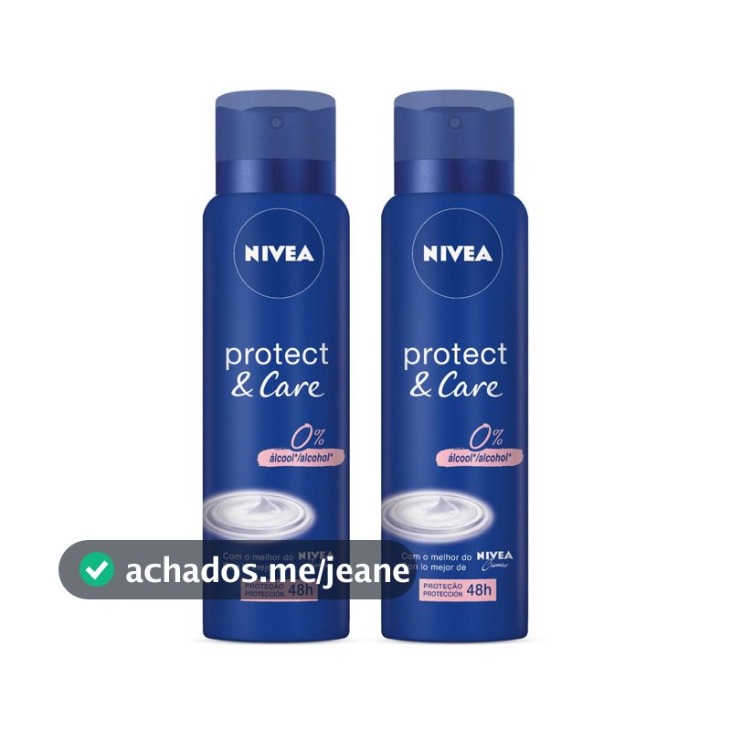 Pack Desodorante Antitranspirante Aerossol 48h Nivea Protect & Care 2 Unidades 150ml