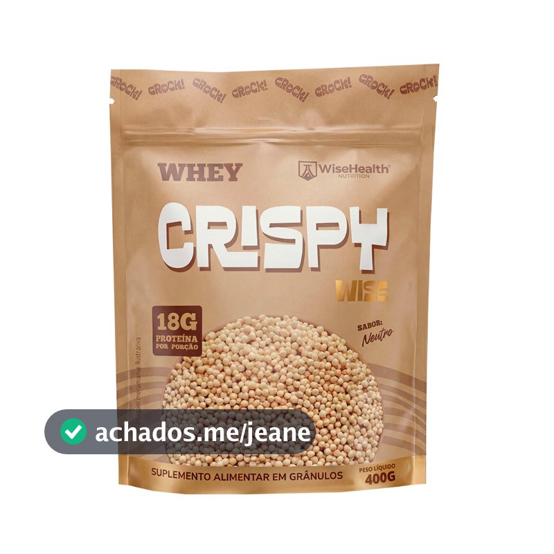 CRISPY WISE (400g) - Crispie proteico à base de Whey Protein 18g de Proteína Porção Sabor Neutro