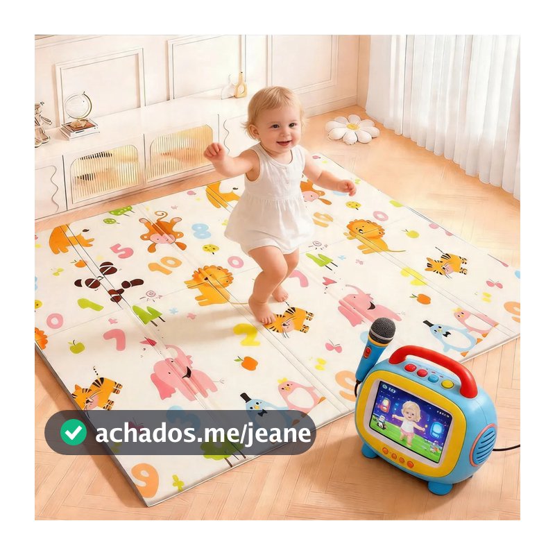 Tapete Tatame Dobrável Infantil 120x180cmx6mm Dupla Face Bebê tapete de atividades emborrachado