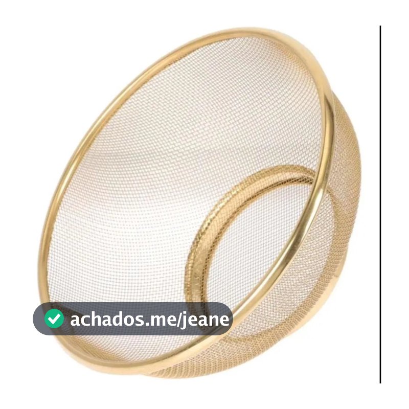 Escorredor de alimentos Peneira,Fruteira dourado em tela 25 cm