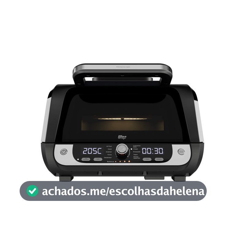 Fritadeira Elétrica Sem Óleo Churrasqueira Air Fryer 10l 1700w Wap Airfry Barbecue Digital 12 Em 1