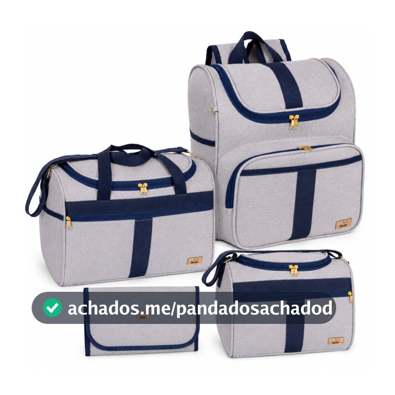 Bolsa Maternidade Kit 04 peças Bolsa G + Bolsa P+ Mochila e Trocador Harmonia
