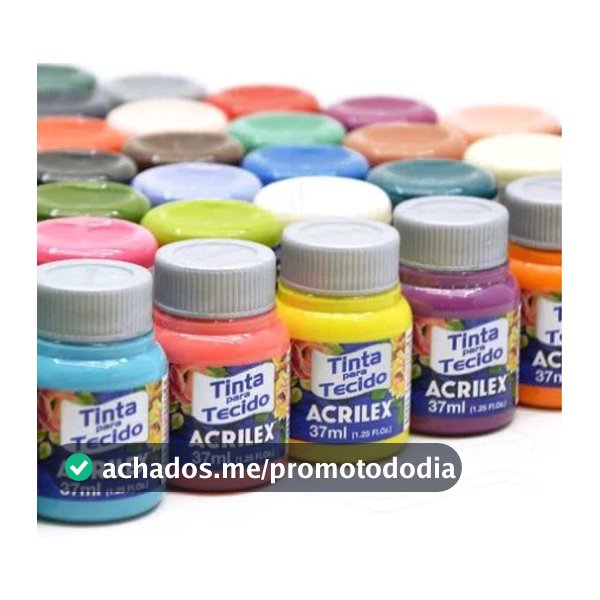 Tinta para Tecido Acrilex 37ml - Cores Avulsas e Kits Temáticos - Alta Cobertura e Resistência