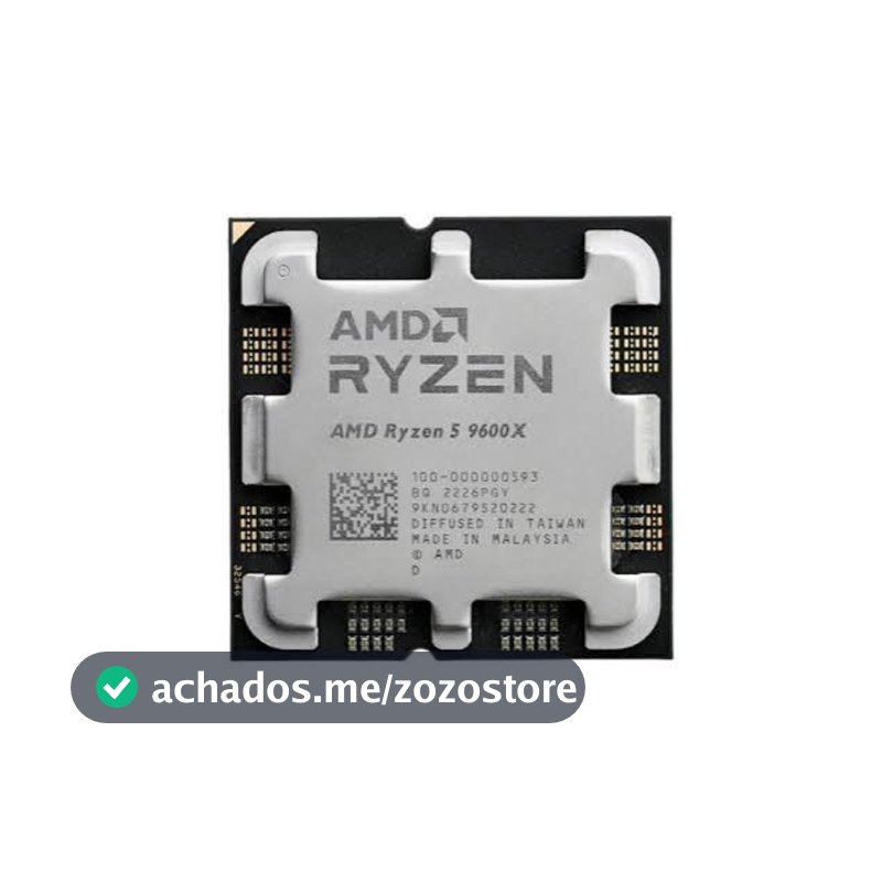 Processador AMD Ryzen 5 9600X, 3.9GHz (5.4GHz Turbo), 6-Cores 12-Threads, AM5 Novo (Sem Caixa ou Cooler)