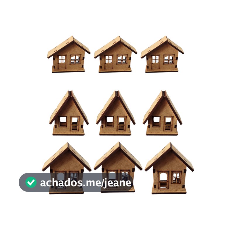 Kit 9 Casinhas Guirlanda Ideal Para Decorção Natal Enfeite