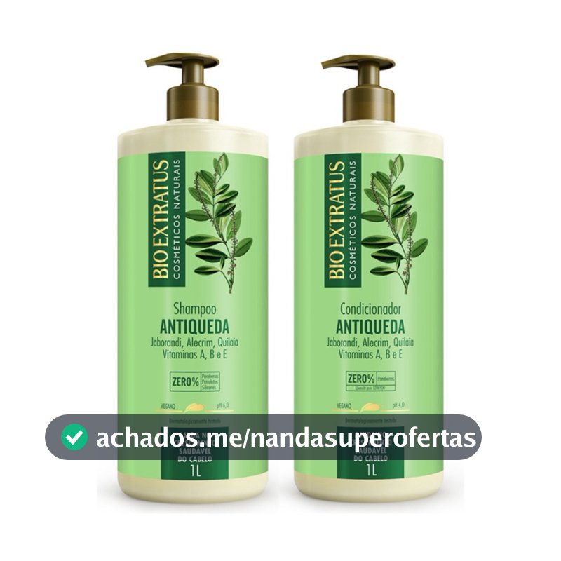 Kit Jaborandi Bio Extratus Shampoo e Condicionador - 1L Antiqueda e Crescimento