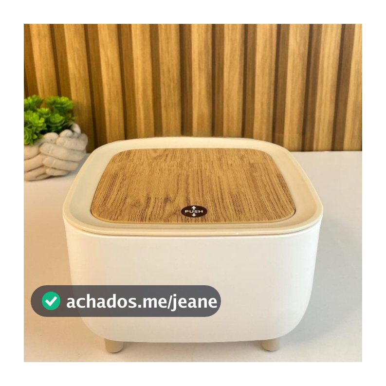 Mini Lixeira de Mesa Maquiagem e Tampa Click Multiuso  Cesto Porta Objeto Portátil Organizador 1,5L