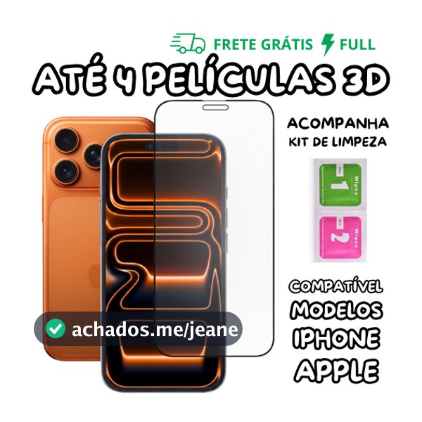 4 OU 2 PELÍCULAS DE VIDRO 3D PARA IPHONE TODOS MODELOS PARA IOS 7 8 XS XR 11 12 13 14 15 16 17 MAX