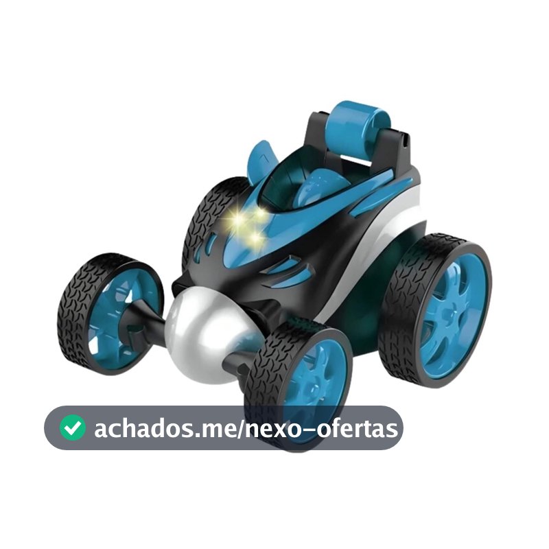 Brinquedo Infantil Carrinho De Controle Remoto Gira Car 360 Azul com Luz Fenix CCR-032AZ