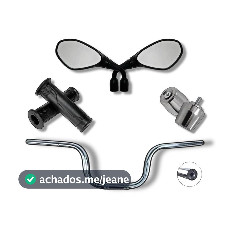 Guidão Cargo 150 160  Peso Pezinho Pcx Cromado + Manopla Cargo + Par Retrovisores Titan Fan Start 125 150 160 Todos Anos