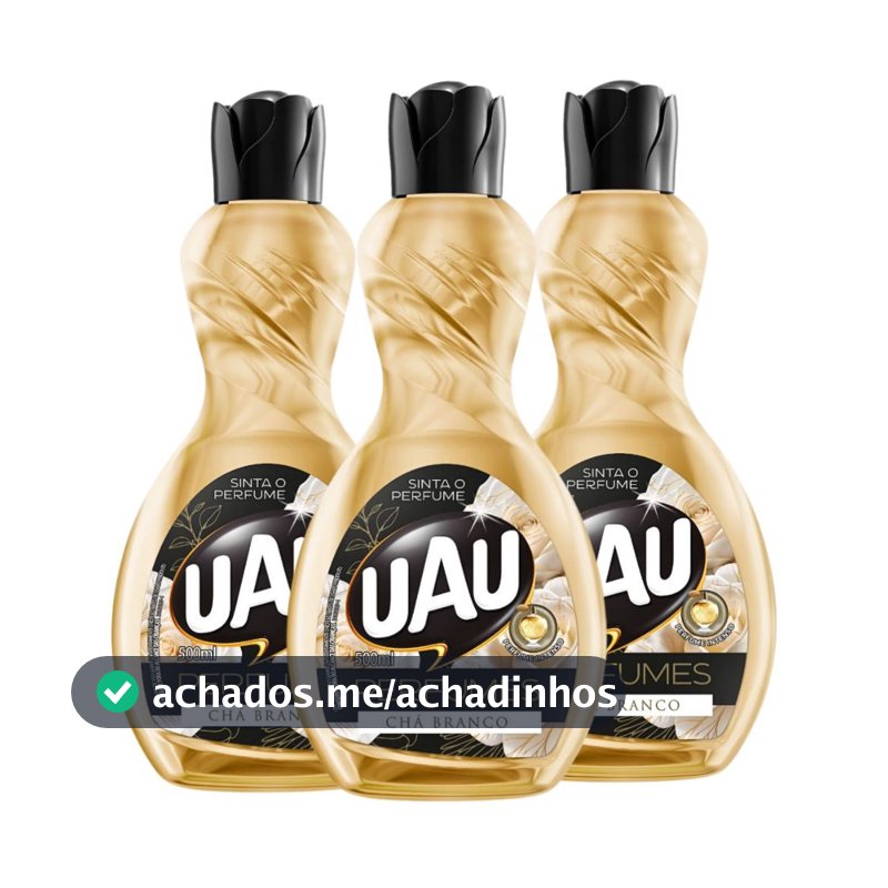 Kit 3un Limpador 500ml UAU Perfume Chá Branco