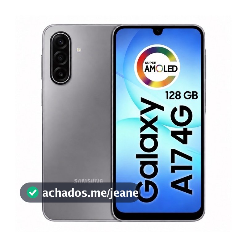 Smartphone Samsung Galaxy A17 4G 128GB Tela 6.7 Super AMOLED Câmera Tripla 50MP