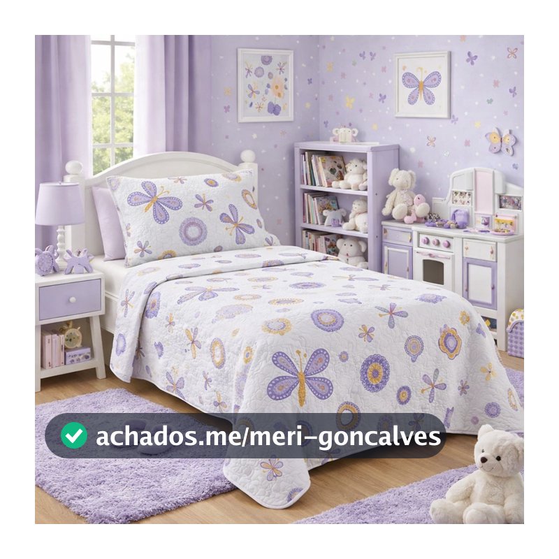 Kit Colcha Boutis Cobre Leito Solteiro Infantil Menina e menino Unissex 2 Peças