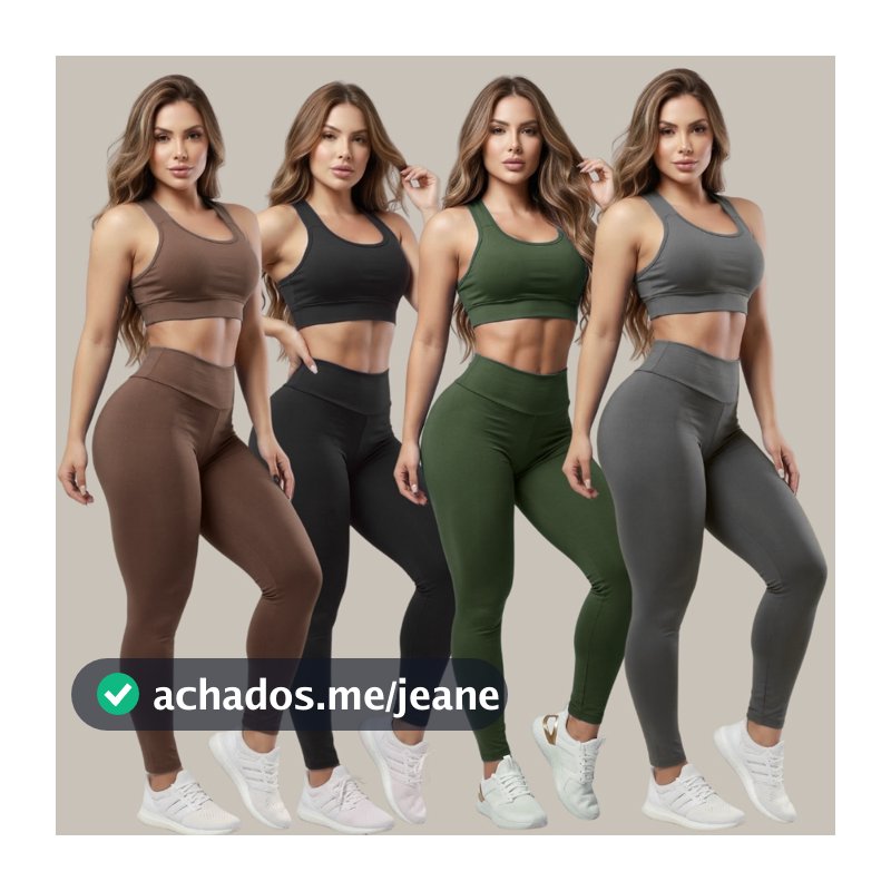 Kit 4 Conjuntos Calça E Top Roupas Feminina Academia Legging esporte suplex A01