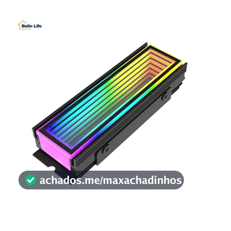 Dissipador SSD M.2 2280 NVMe Delta-CN510 ARGB 5V 3 Pinos Aura Sync