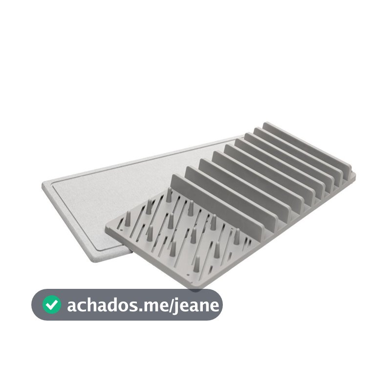 Escorredor de Pratos 37cm Pedra Diatomita Cinza Lyor para Secar Louças Copos Utensílios Bancada Cozinha Prático Compacto