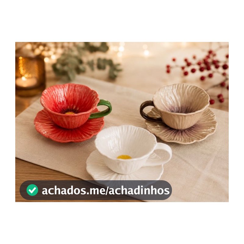 Xícara com Pires De Porcelana Floral 300ML Conjunto de Chá De Flor Mesa Posta