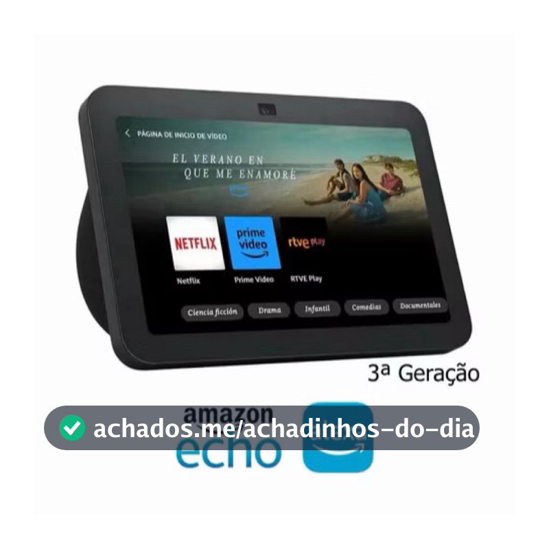 Echo Show 8 3ª Geração Alexa 8"' 13mp Branca e Preta  Amazon Wi-Fi Bluetooth