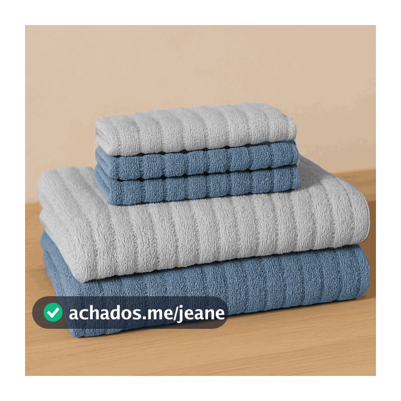 Jogo 04 Toalhas Wave 100% Algodão 450g/m² Alta Absorção Super Macia Casa Dona