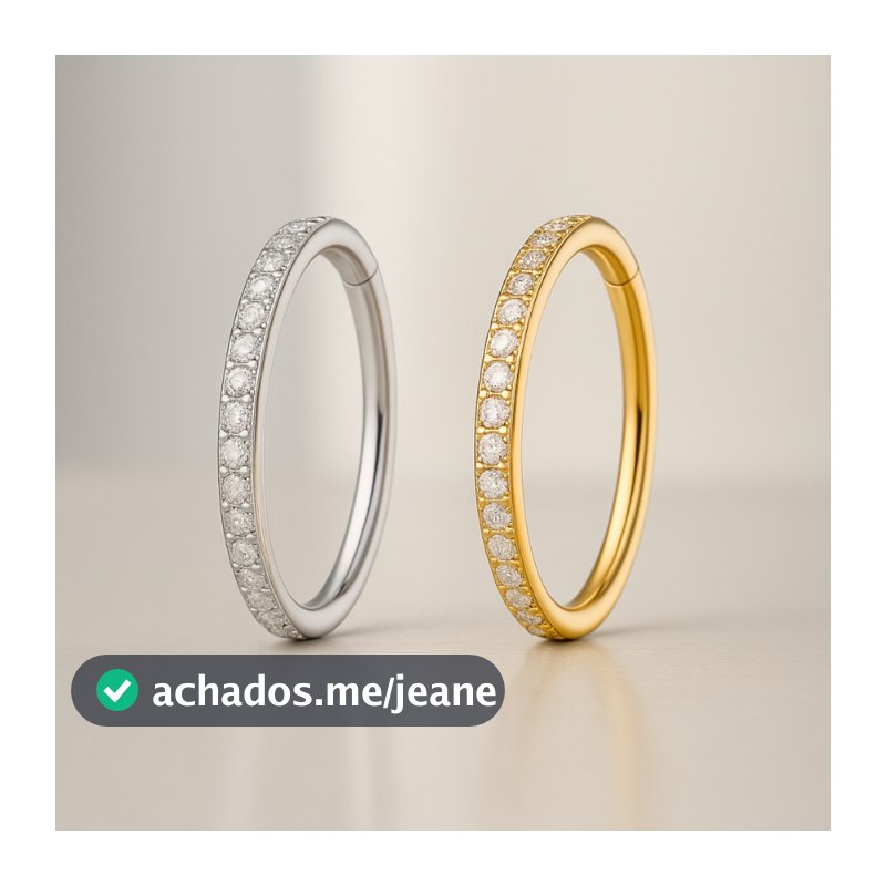 Piercing Titânio Argola Click Cravejada  Septo Helix Daith Orelha, Cartilagem, Brinco, Septo, Daith, Tragus, Rook, Conch