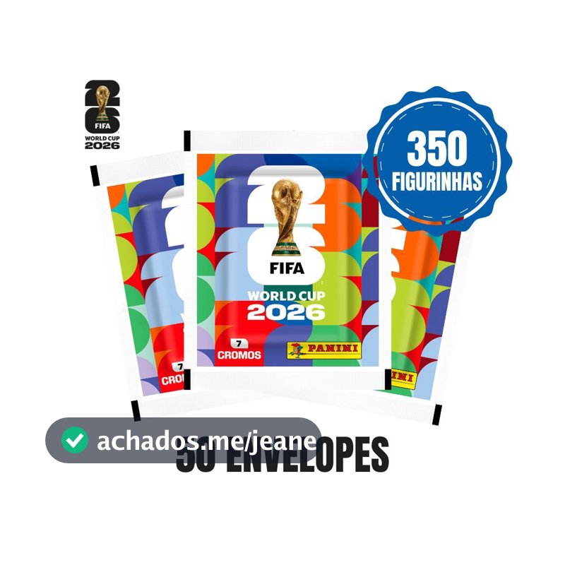 Kit 50 Envelopes Figurinhas Copa do Mundo 2026 - 350 Figurinhas