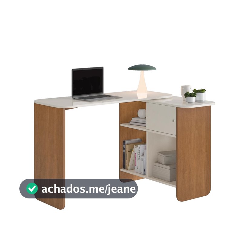 Escrivaninha Flexível com Tampo Rotativo Nomad Artely - Cinamomo/Off White