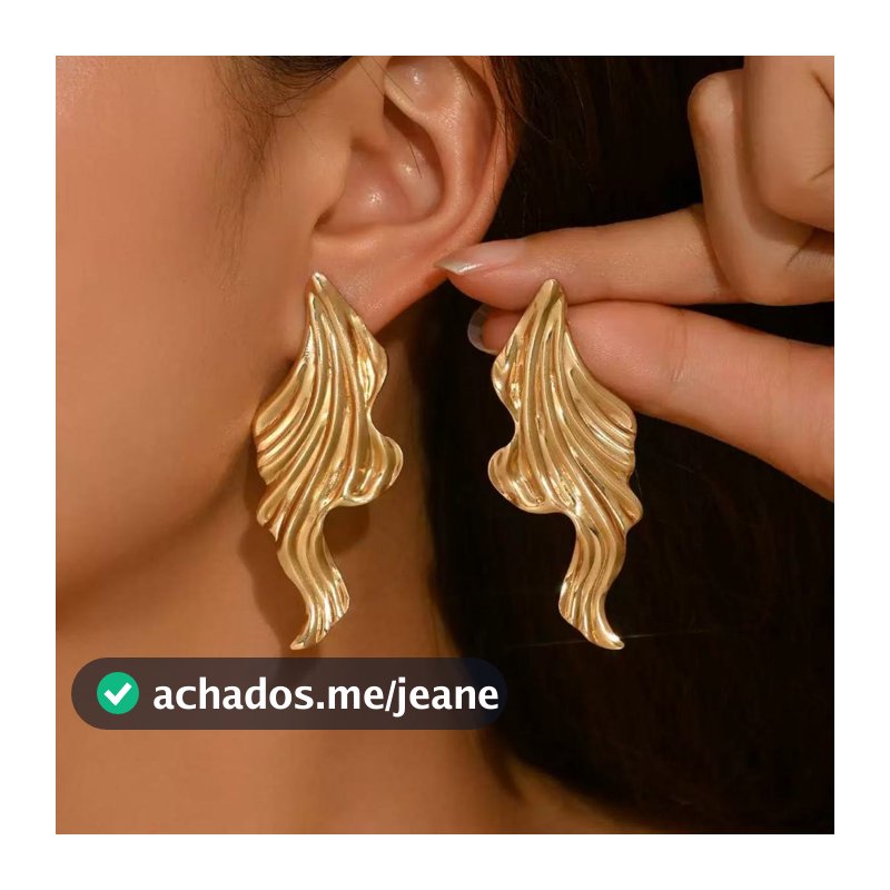Brincos Folha Aço Inoxidável Anti-alérgico Minimalista Não Desbota Feminino Elegante
