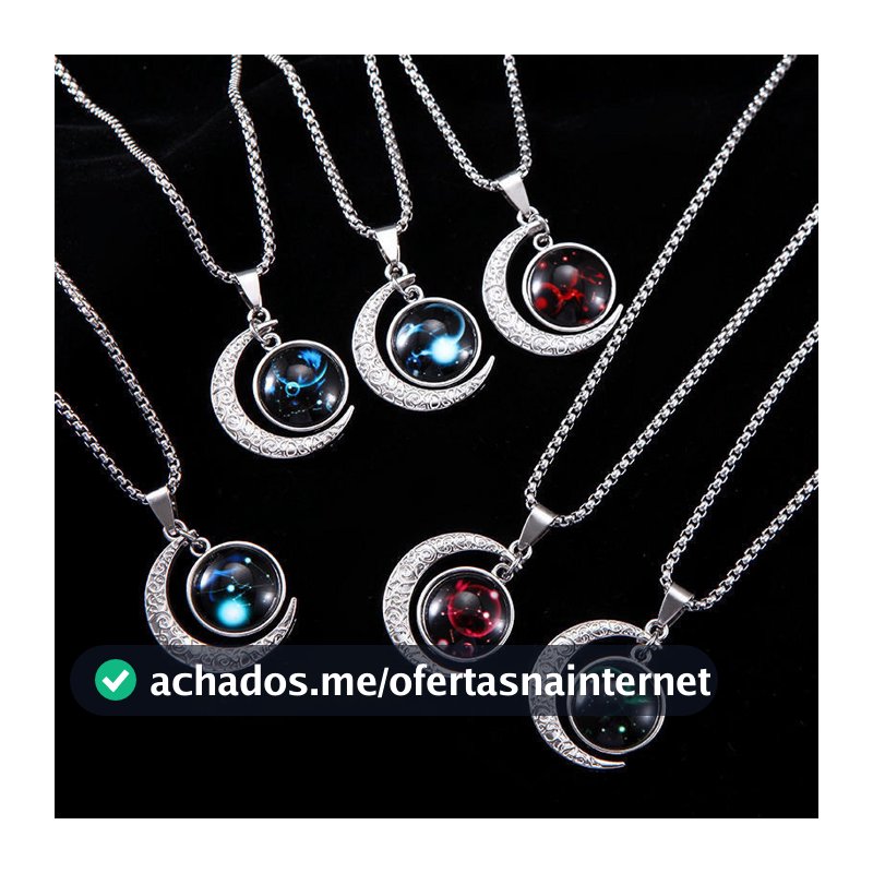 Doze constelações colar meninos Street Wear All-Match High-End colar lua pingente jóias masculino não-desbotamento colar