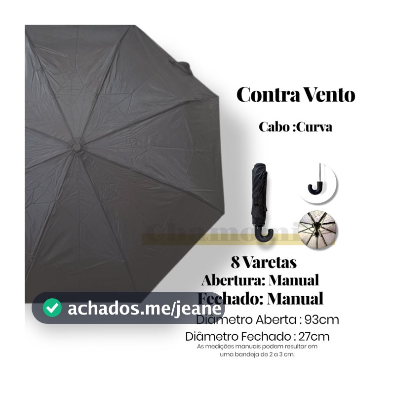 Sombrinha Guarda Chuva Dobrável Portátil Reforçado Contra Vento Compacto Cabe na Bolsa