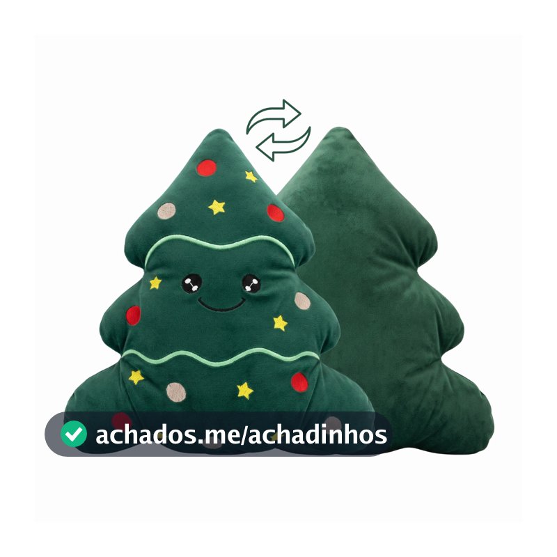 Almofada Pelúcia Árvore De Natal Decorativa Fofa 25cm Macia