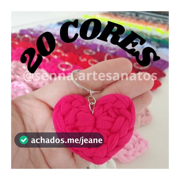 Kit de até 30 Chaveiros de Coração de Crochê - Feito de Fio de Malha