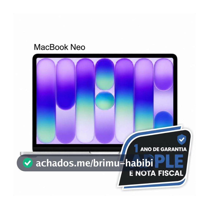 MacBook Neo Apple 13" Chip A18 Pro CPU de 6 núcleos GPU de 5 núcleos 8GB RAM 256GB Nota Fiscal