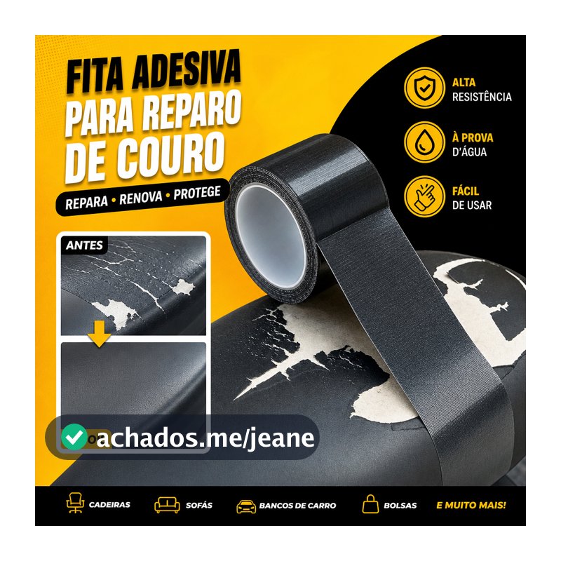 Kit De Reparo De Couro Fita Adesiva Preta Para Móveis , Sofás , Assentos De Carros