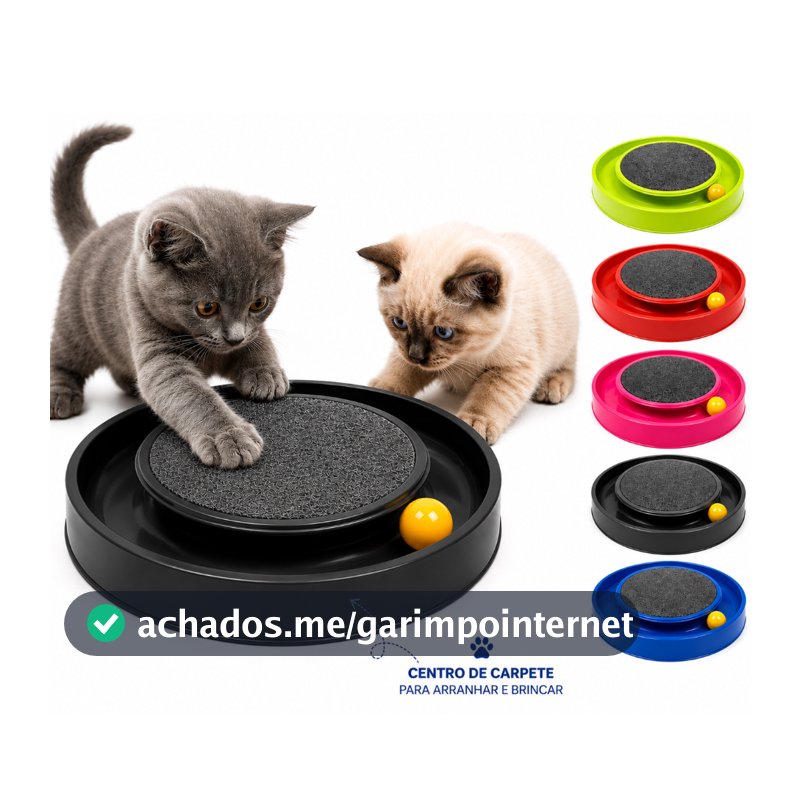 Arranhador para Gatos Redondo com Bolinha Interativo Relax Antiestresse Brinquedos para Gatos