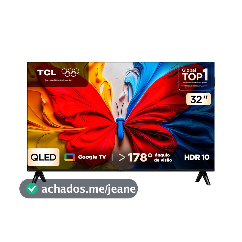 Smart TV TCL 32 Polegadas QLED Full HD S5K WiFi Bluetooth Google TV 2 HDMI HDR10 Dolby Audio 32S5K