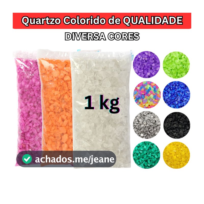 Cascalho Quartzo Colorido 1 KG Para Decoração Aquários  Pedras para Velas