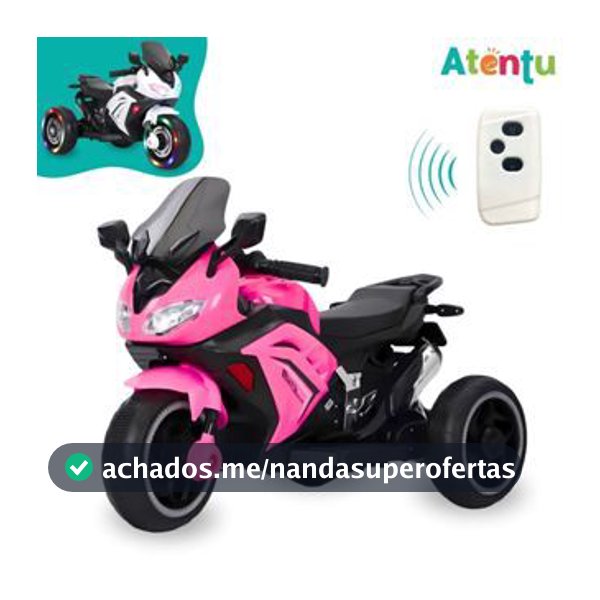 Mini Moto Elétrica Infantil Motinha Triciclo com Luz e Som Bateria 6v Recarregável