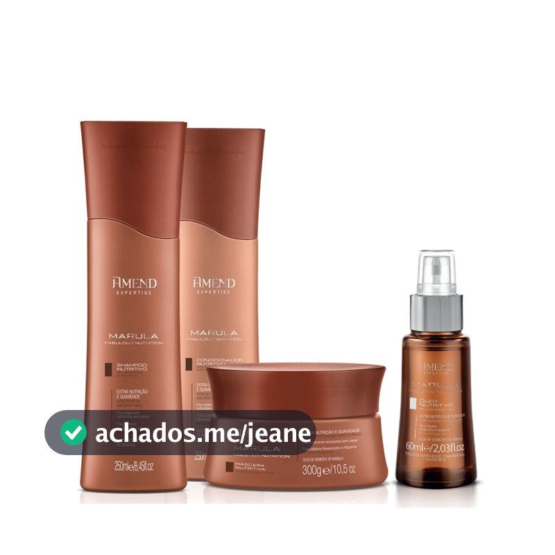 Amend Kit Marula Shampoo e Condicioandor 250ml + Masc 300g + Oleo 60ml